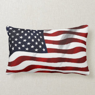 Waving American Flag Pattern Throw Kissen