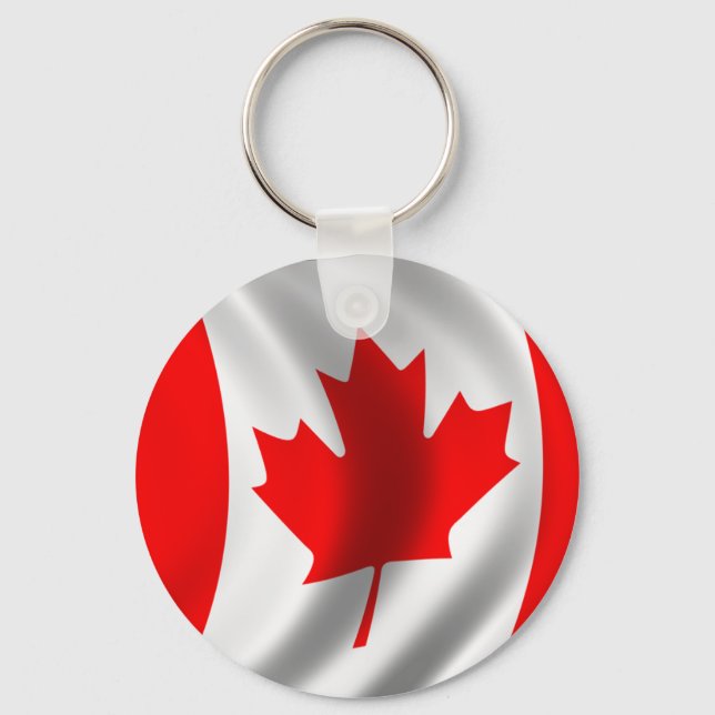 Waving Canadian Flag Schlüsselanhänger (Vorderseite)