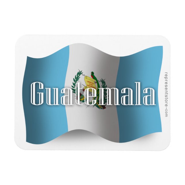 Waving Flag Guatemala Magnet (Horizontal)