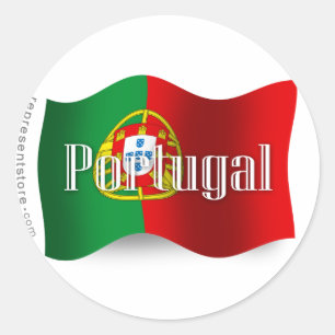 Waving Flag Portugal Runder Aufkleber