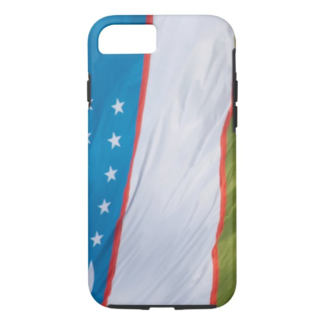 Waving Flag Usbekistan Case-Mate iPhone Hülle (Rückseite)