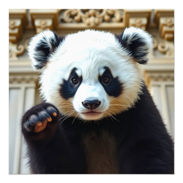 Waving Panda Design Fotodruck (Vorne)