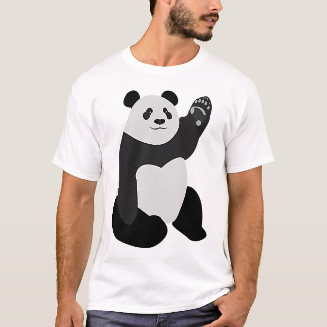 Waving Panda T-Shirt (Vorderseite)
