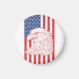 Waving Patriotic American Flag Design Magnet