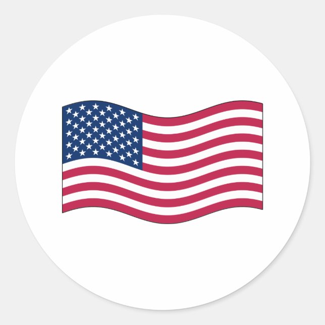 Waving USA Flag Aufkleber (Vorderseite)