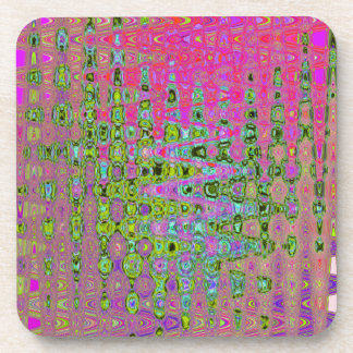 Wavy Abstract Green and Red Retro Mosaic Zigzags Getränkeuntersetzer