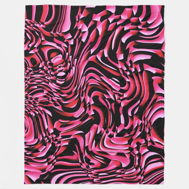 Wavy Abstrakt 270321 - 01 Rot Fleecedecke (Vorderseite)