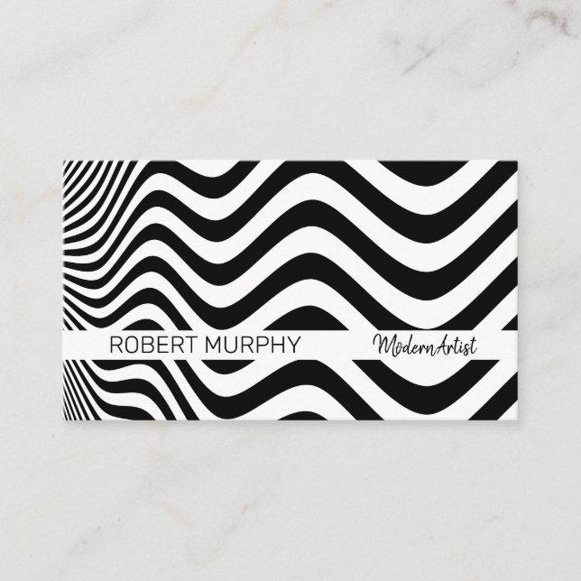 Wavy Abstrakt Pattern Business Card Visitenkarte (Vorderseite)