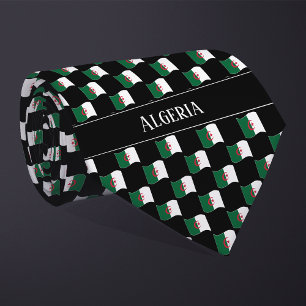 Wavy Algeria Flag Pattern Krawatte