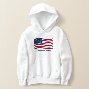 Wavy American Flag (mit Ihrem eigenen Slogan) Hoodie