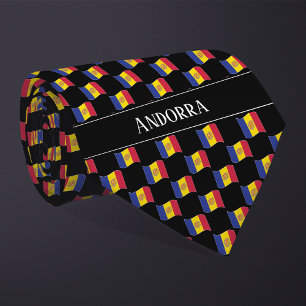 Wavy Andorra Flag Pattern Krawatte