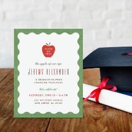 Wavy Apple Preschool Graduation Party Invitation Einladung