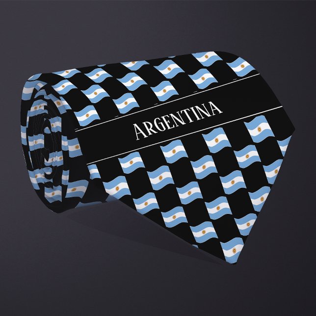 Wavy Argentina-Flaggenmuster Krawatte (Von Creator hochgeladen)
