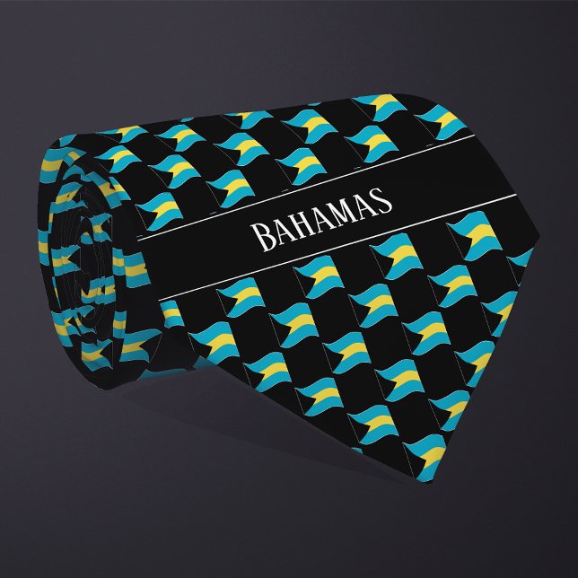 Wavy Bahamas Flag Pattern Krawatte (Von Creator hochgeladen)