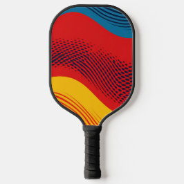 Wavy Bänder in Primärfarben mit Texturen Pickleball Schläger