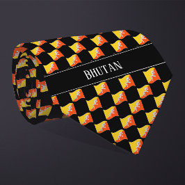 Wavy Bhutan Flag Pattern Krawatte