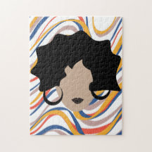 Wavy Black Hair Stylist Schönheitsgesicht