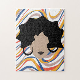 Wavy Black Hair Stylist Schönheitsgesicht