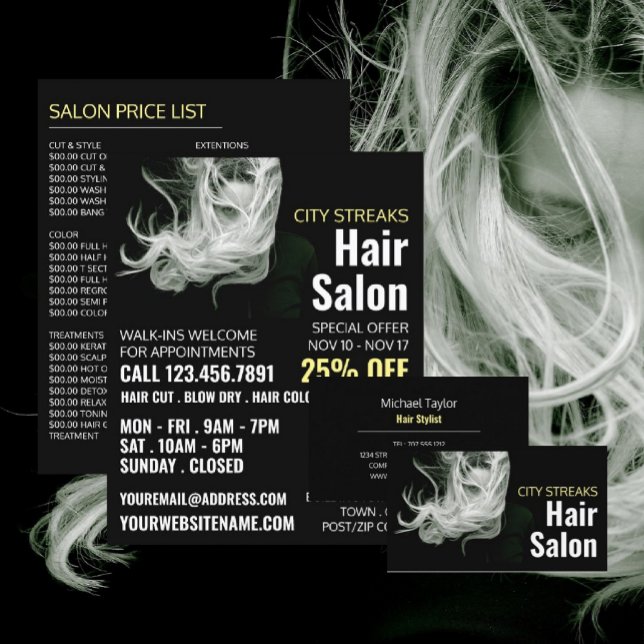 Wavy Blonde Hair, Friseur, Friseur, Salon Advert Flyer (Von Creator hochgeladen)