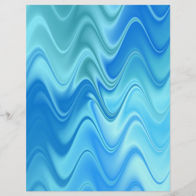 Wavy Blue Abstrakt Briefbogen (Vorderseite)