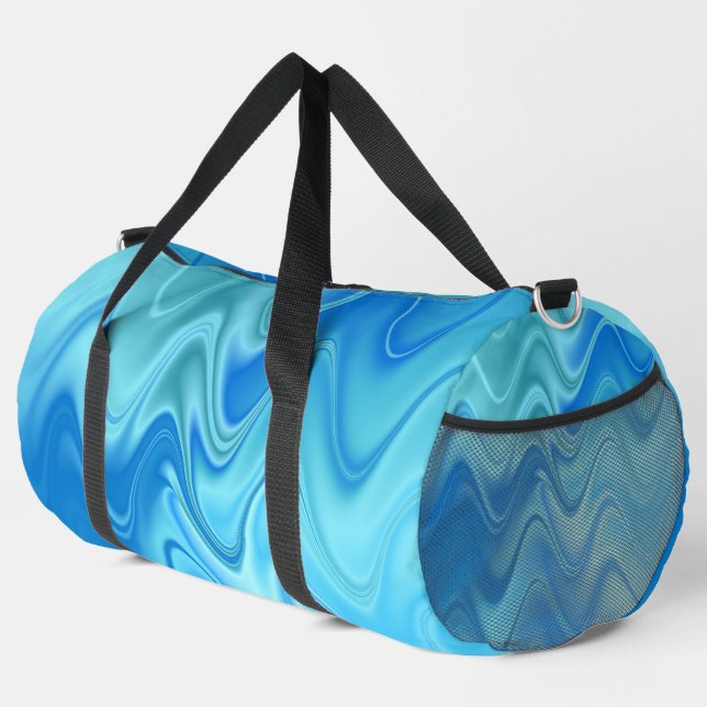 Wavy Blue Abstrakt Duffle Bag (Rechte Ecke)