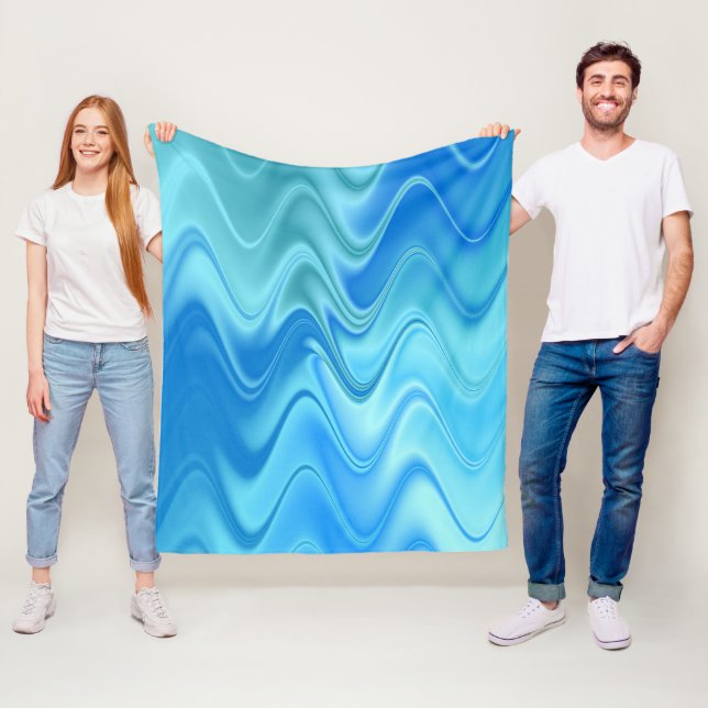 Wavy Blue Abstrakt Fleecedecke (Beispiel)