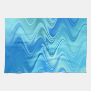 Wavy Blue Abstrakt Geschirrtuch