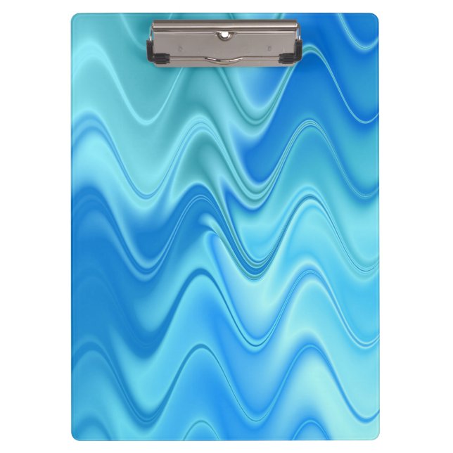 Wavy Blue Abstrakt Klemmbrett (Vorderseite)