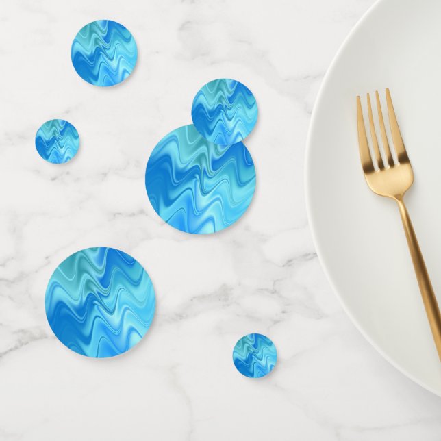 Wavy Blue Abstrakt Konfetti (Gruppe)