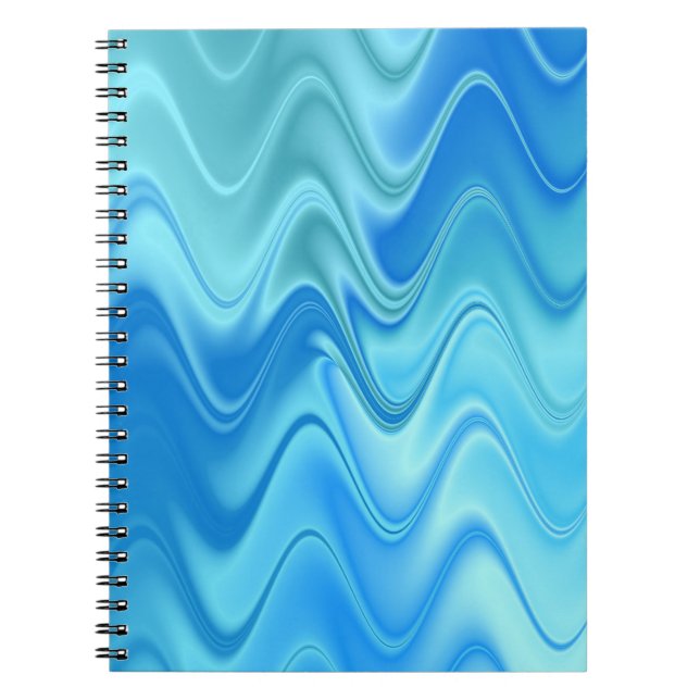 Wavy Blue Abstrakt Notizblock (Vorderseite)