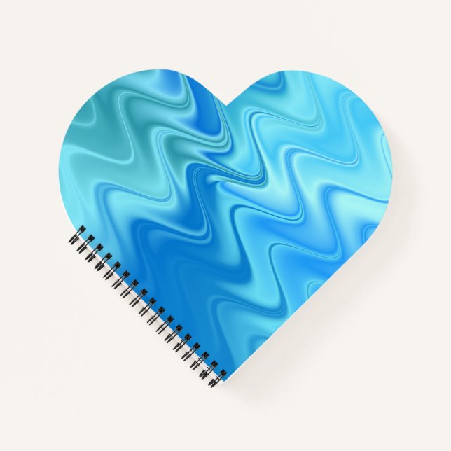 Wavy Blue Abstrakt Notizbuch (Vorderseite)