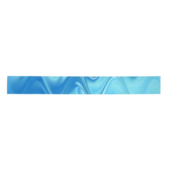 Wavy Blue Abstrakt Satinband (Vorderseite)