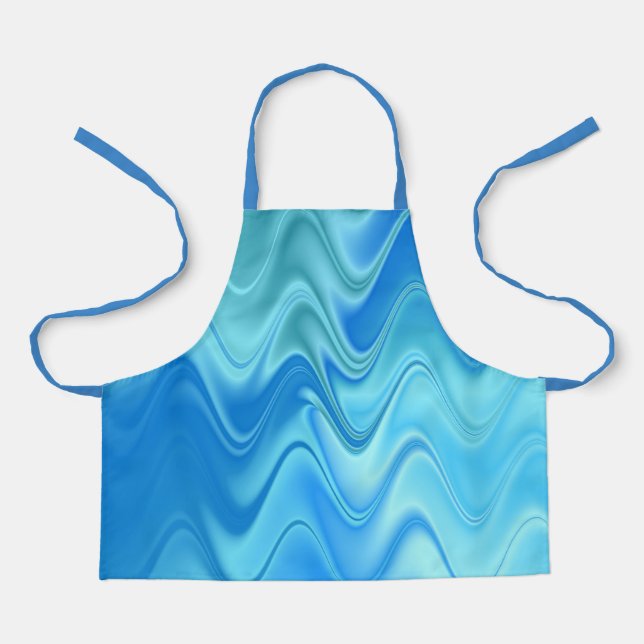 Wavy Blue Abstrakt Schürze (Vorderseite)