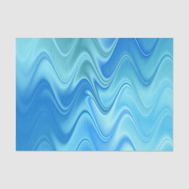 Wavy Blue Abstrakt Seidenpapier (Vorderseite)