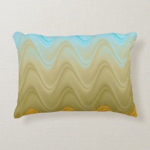 Wavy Blue Green Orange Abstrakt Dekokissen