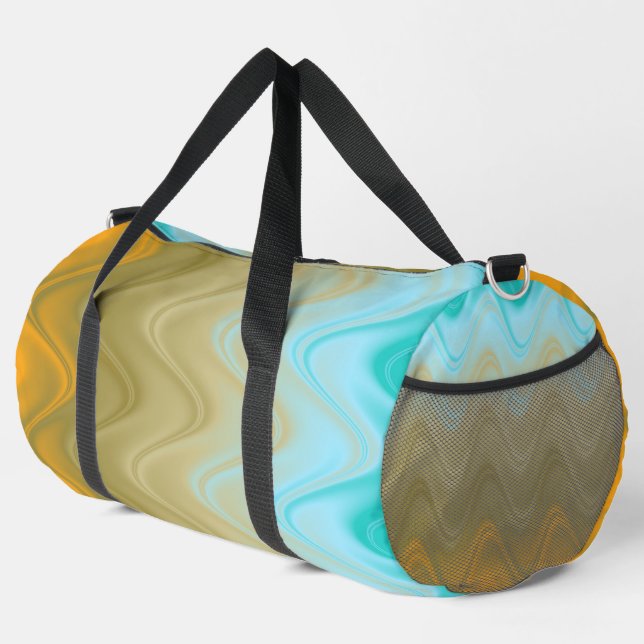 Wavy Blue Green Orange Abstrakt Duffle Bag (Rechte Ecke)