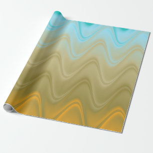Wavy Blue Green Orange Abstrakt Geschenkpapier