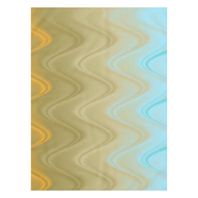 Wavy Blue Green Orange Abstrakt Tischdecke (Vorderseite)