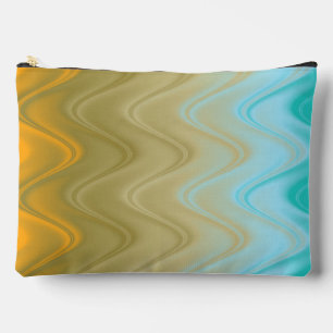 Wavy Blue Green Orange Abstrakt Zubehörtasche