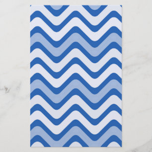 Wavy Blue Pattern Briefpapier
