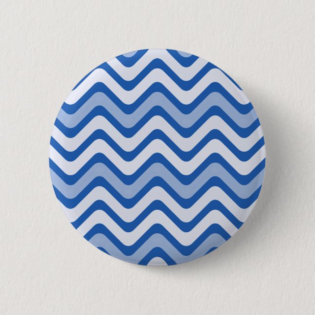 Wavy Blue Pattern Button (Vorderseite)