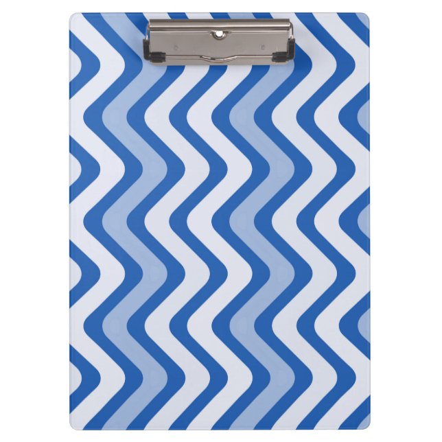 Wavy Blue Pattern Klemmbrett (Vorderseite)