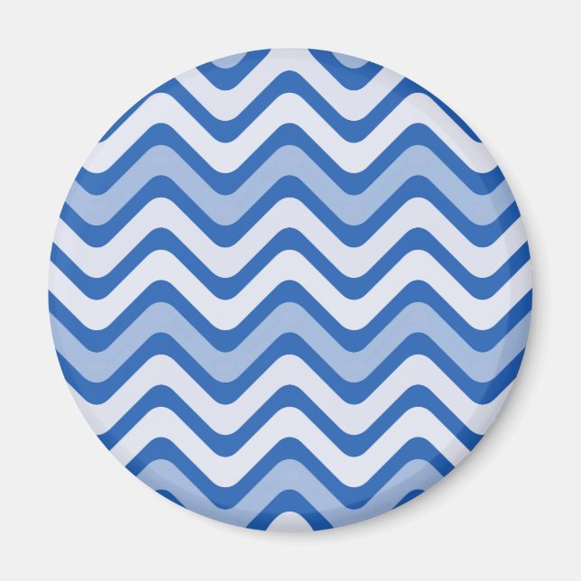 Wavy Blue Pattern Magnet (Vorne)