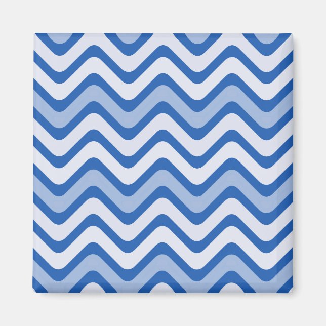 Wavy Blue Pattern Magnet (Vorne)