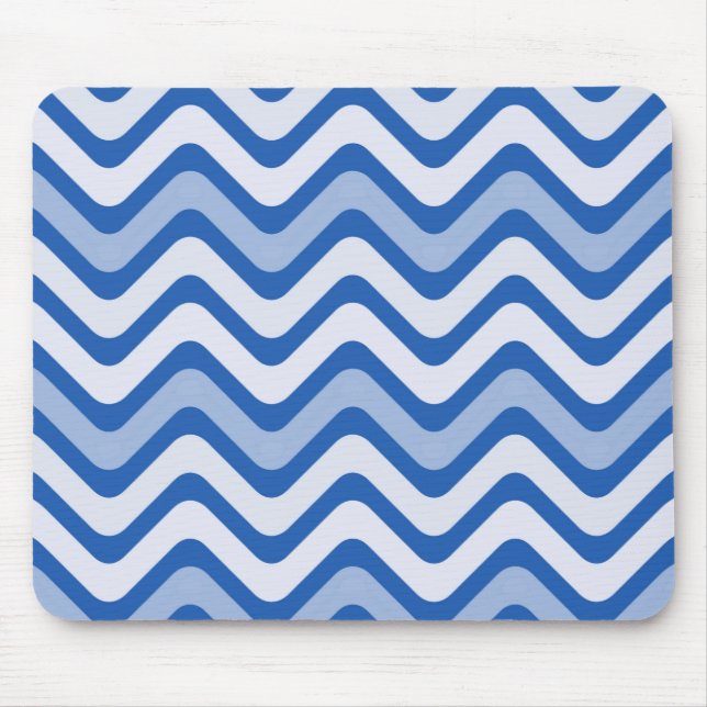 Wavy Blue Pattern Mousepad (Vorne)