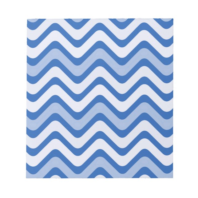 Wavy Blue Pattern Notizblock (Vorderseite)