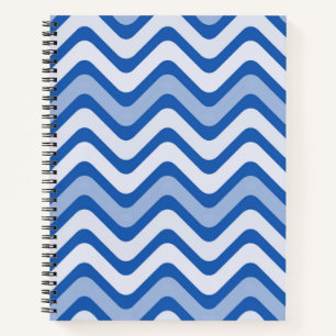 Wavy Blue Pattern Notizbuch