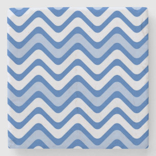 Wavy Blue Pattern Steinuntersetzer