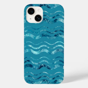 Wavy Blue Sea Pattern Case-Mate iPhone 14 Hülle