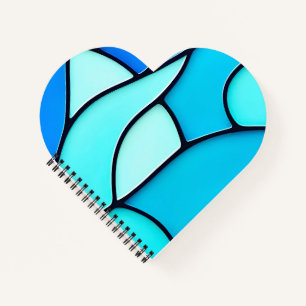 WAVY BLUE STAINED GLASS NOTIZBUCH